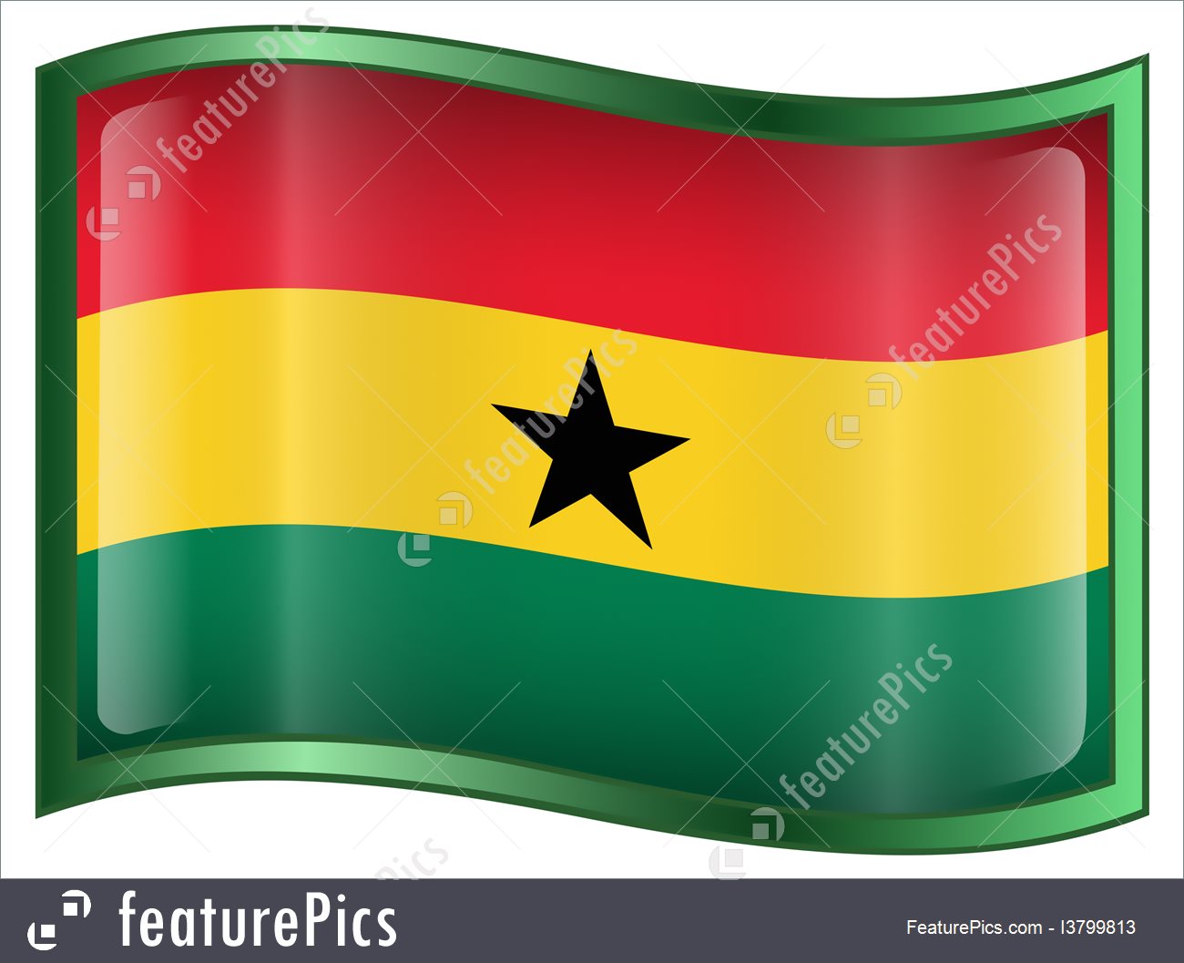 1300x1057 Illustration Of Ghana Flag Icon