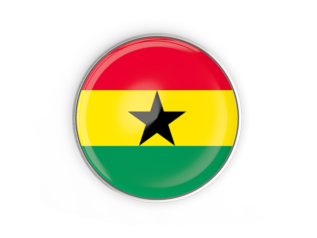 640x480 Round Button With Metal Frame Illustration Of Flag Of Ghana