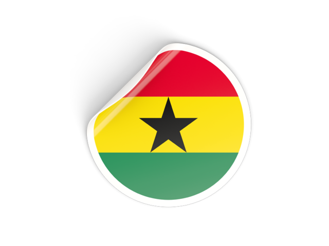 640x480 Round Sticker Illustration Of Flag Of Ghana