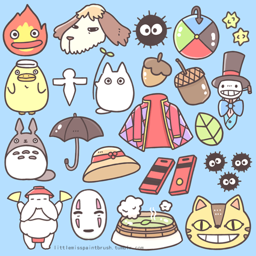 500x500 Little Miss Paint Brush Tatted Up Ghibli Tattoo, Ghibli