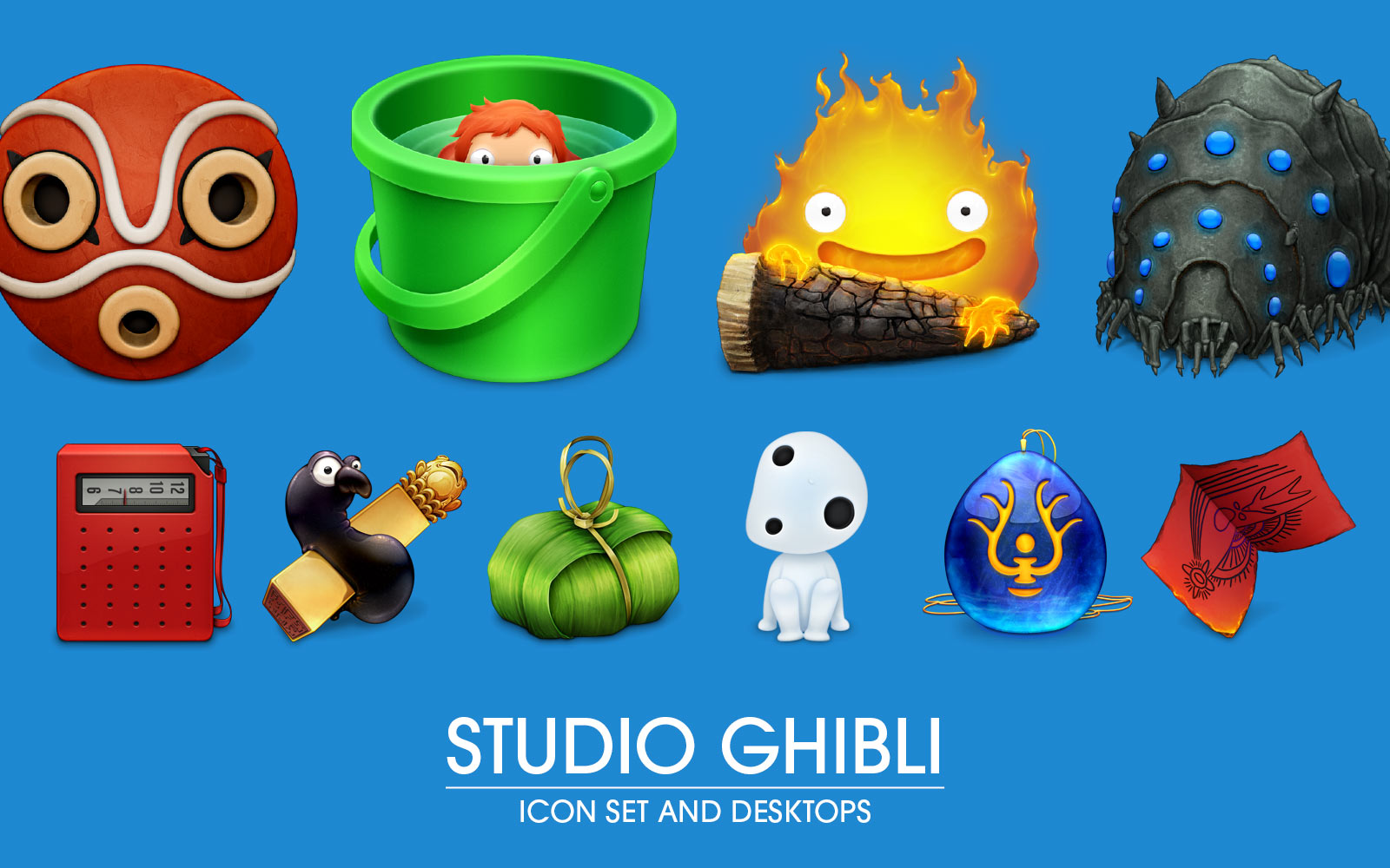 1600x1000 David Lanham Ghibli Icons