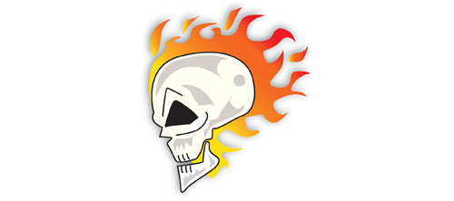 500x222 Wand Media Icons Flaming Skull Icon