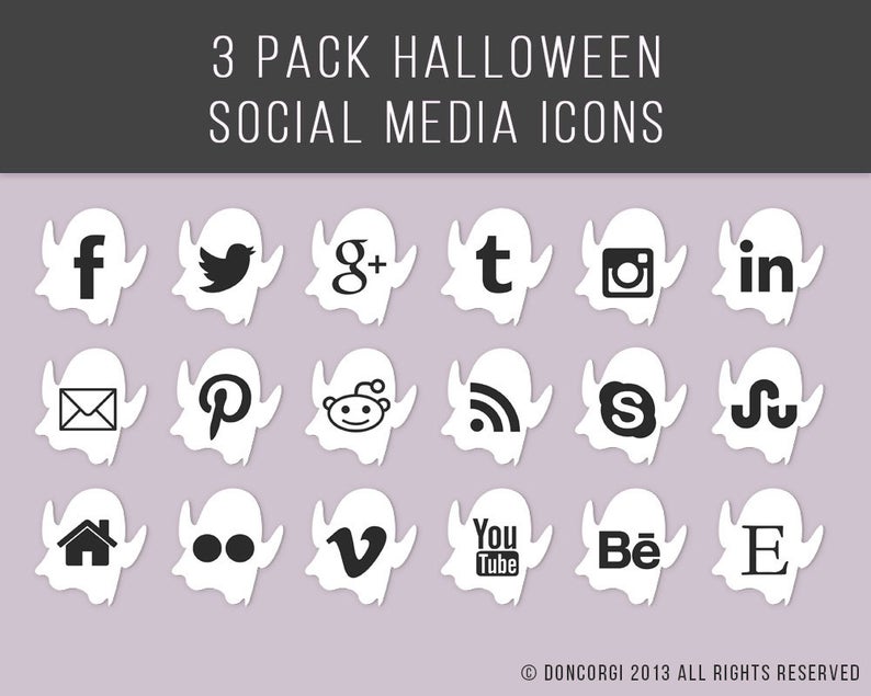 794x635 Social Media Icons Pack Halloween Pumpkns Ghost Etsy