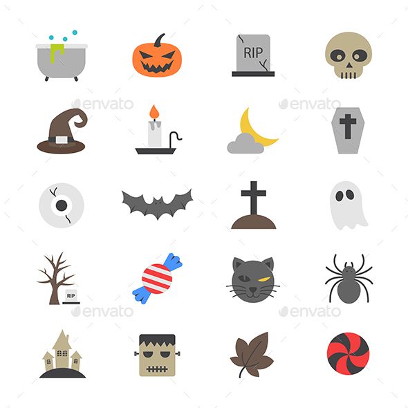 590x590 Download Free Graphicriver Halloween Party Flat Color Icons