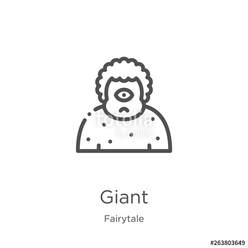 500x500 Giant Icon Vector From Fairytale Collection Thin Line Giant