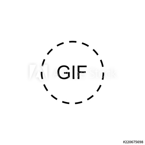 500x500 Gif Line Vector Icon Gif Circle Icon Simple Gif Icon On White
