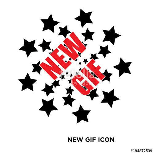 500x500 New Gif Icon,flat Vector Sign Isolated On White Background Simple