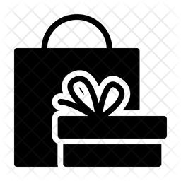 256x256 Gift Bag Icon Of Glyph Style