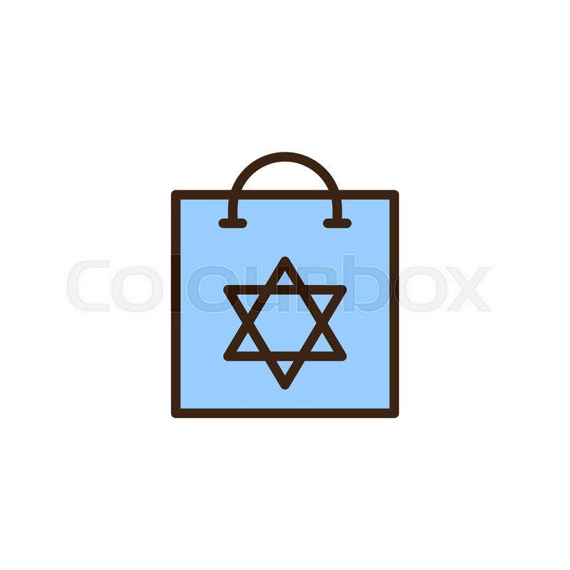 800x800 Hanukkah Gift Bag Filled Outline Icon, Stock Vector Colourbox