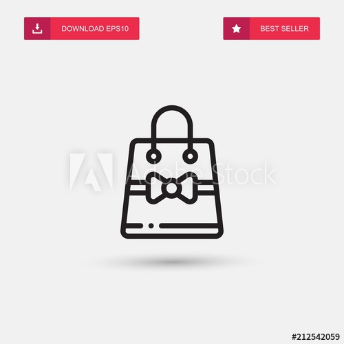 500x500 Outline Gift Bag Icon Isolated On Grey Background Modern Simple