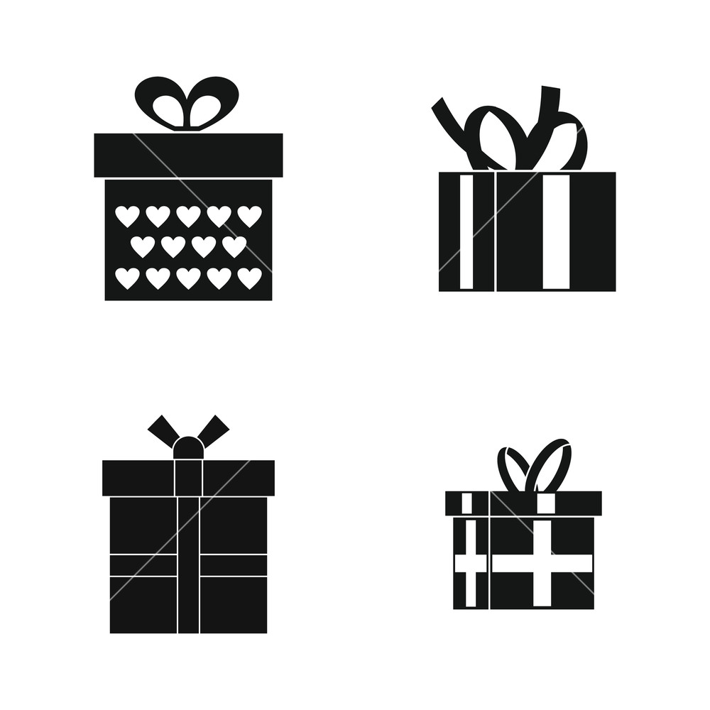 1000x1000 Gift Box Icon Set Simple Set Of Gift Box Vector Icons For Web