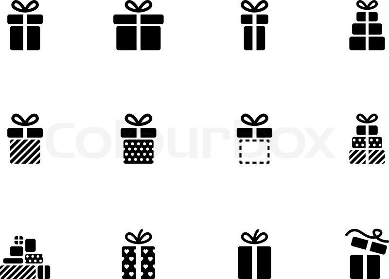 800x574 Gift Box Icons On White Background Stock Vector Colourbox