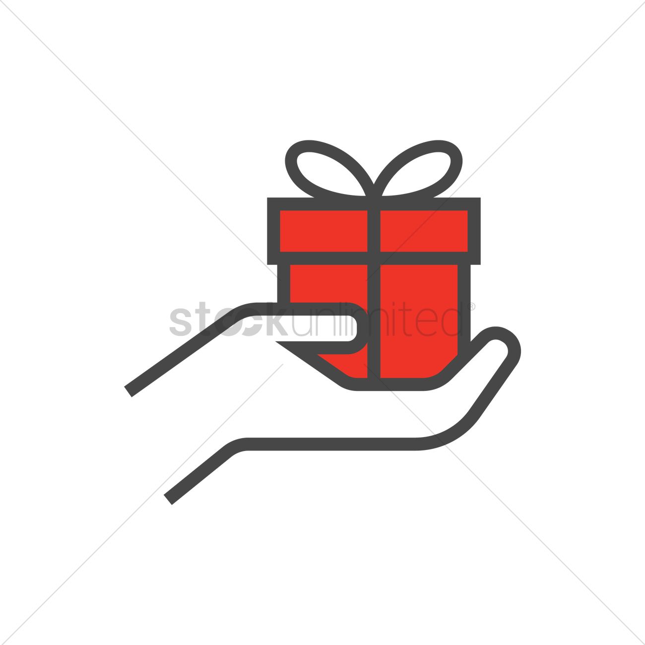 1300x1300 Hand With Gift Box Icon Vector Image