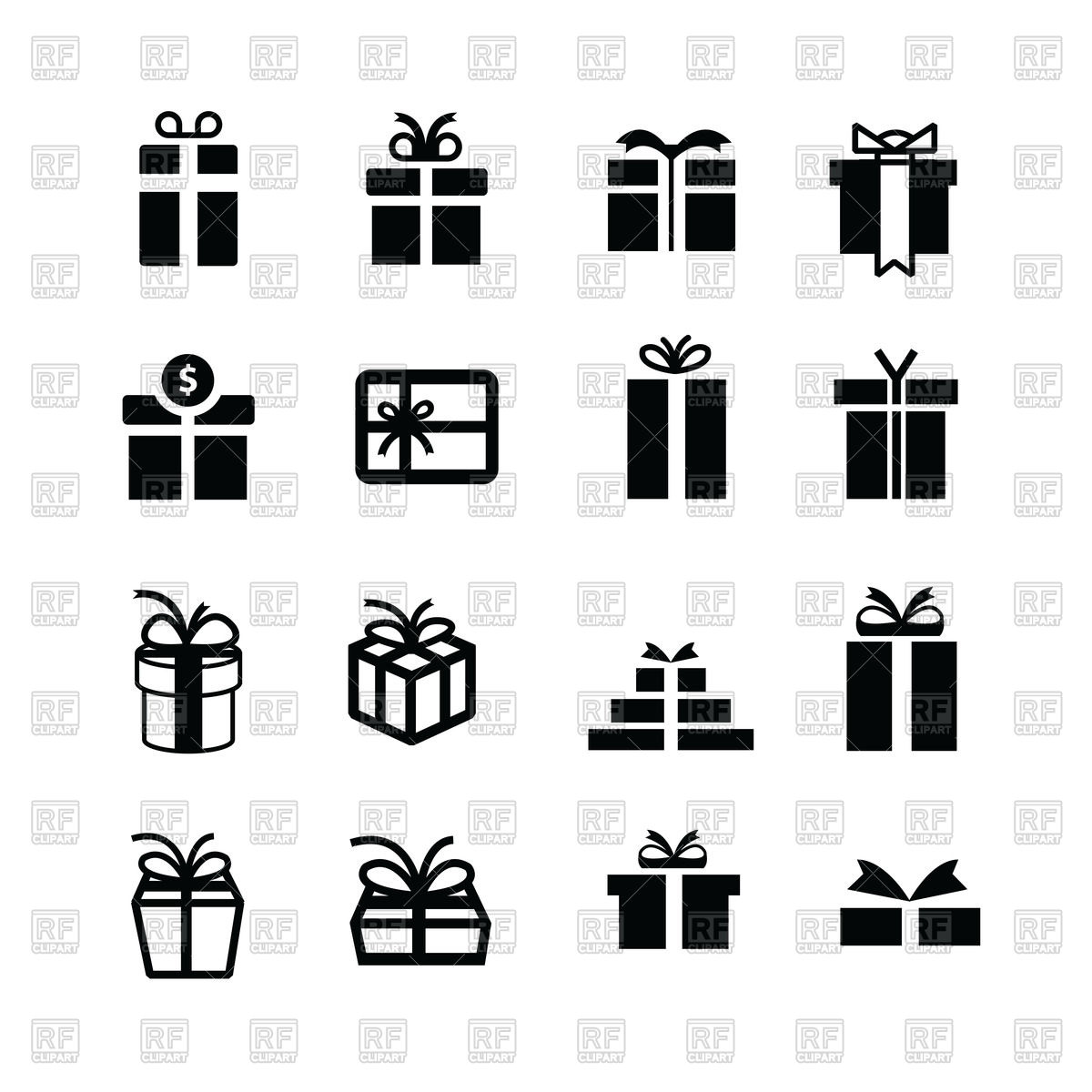 1200x1200 Set Of Gift Box Icons Vector Image Of Icons And Emblems Iconmama