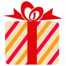 256x256 Color Stripped Gift Box Icon