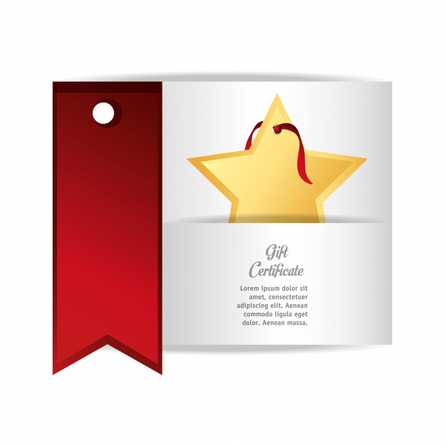 626x626 Gift Certificate With Decorative Star Icon Vector Premium Download