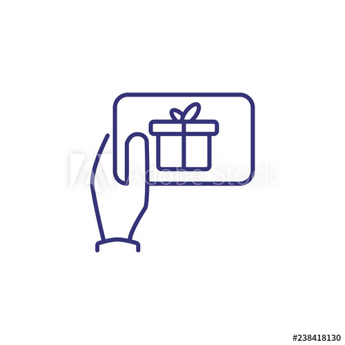 500x500 Hand Holding Gift Certificate Line Icon Gift Card, Coupon