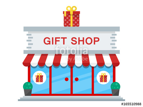 500x375 Gift Shop Building Icon Flat Vector Stock Image And Royalty Free
