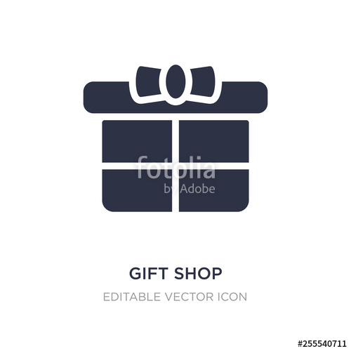 500x500 Gift Shop Icon On White Background Simple Element Illustration