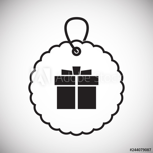 500x500 Online Shopping Gift Box Tag Icon On White Background For Graphic