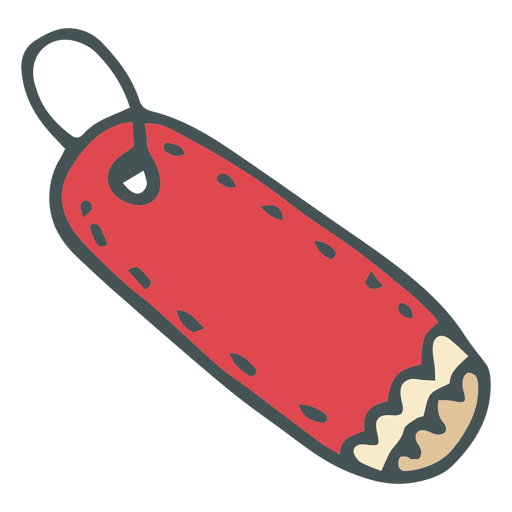512x512 Red Gift Tag Hand Drawn Cartoon Icon