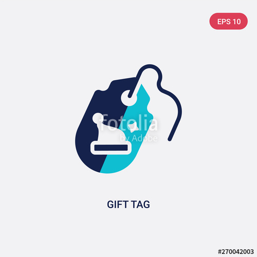 500x500 Two Color Gift Tag Vector Icon From Christmas Concept Isolated