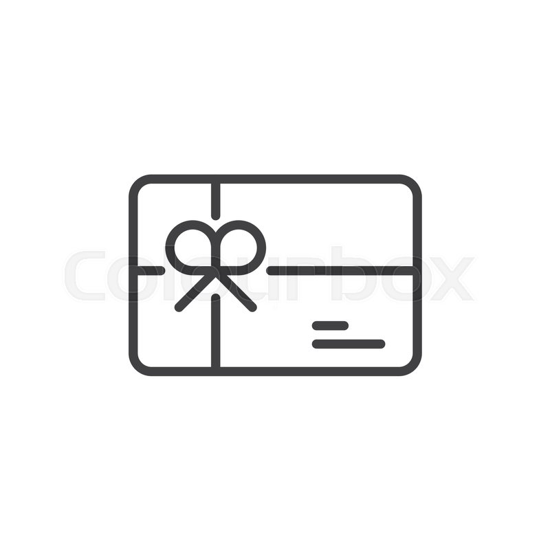 800x800 Gift Card Line Icon, Outline Vector Stock Vector Colourbox
