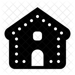 256x256 Gingerbread House Icon Of Glyph Style