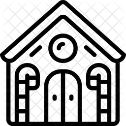 256x256 Gingerbread House Icon Of Line Style