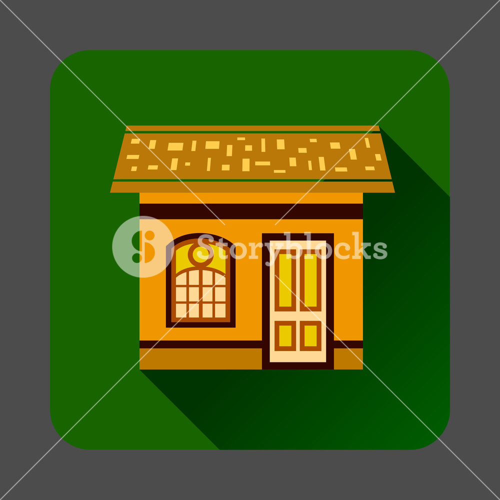 1000x1000 Gingerbread House Icon In Flat Style With Long Shadow Royalty Free