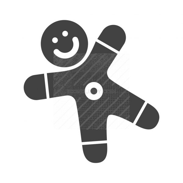 Gingerbread Glyph Icon 600x600 Gingerbread Glyph Icon
