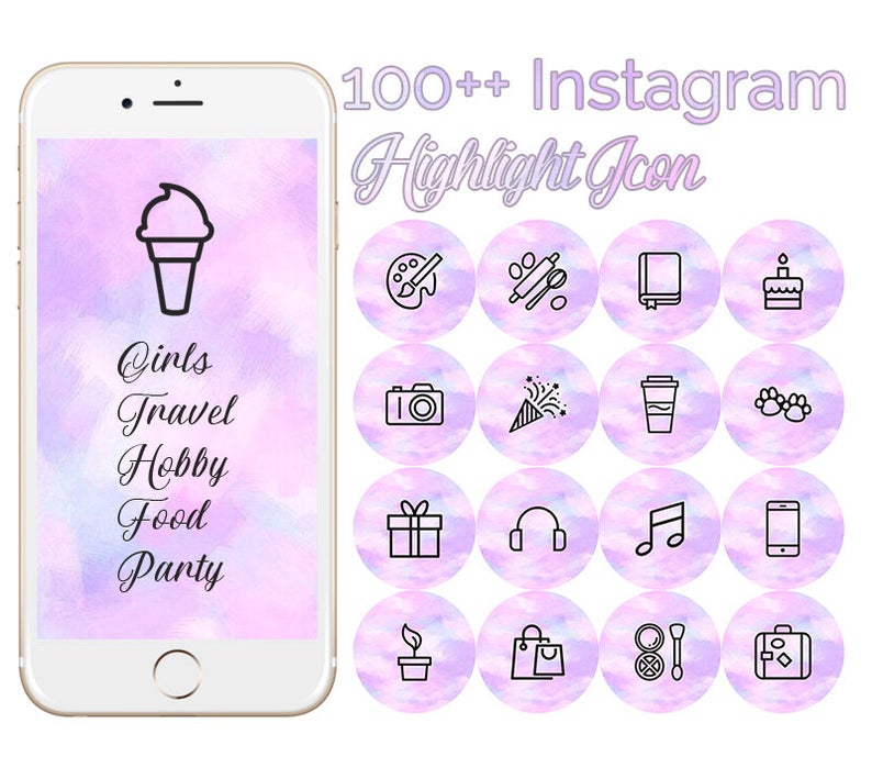 794x709 Instagram Story Highlight Icons Purple Simple Girly Etsy