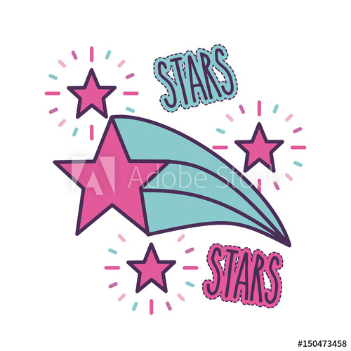 500x500 Stars And Lettering Girly Icon Image Vector Illustration Design