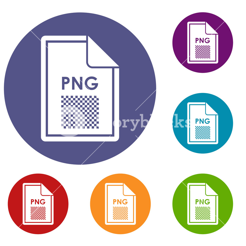 1000x1000 Png Icons Set In Flat Circle Reb, Blue And Green Color