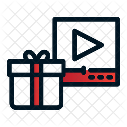 256x256 Giveaway Video Icon Of Colored Outline Style