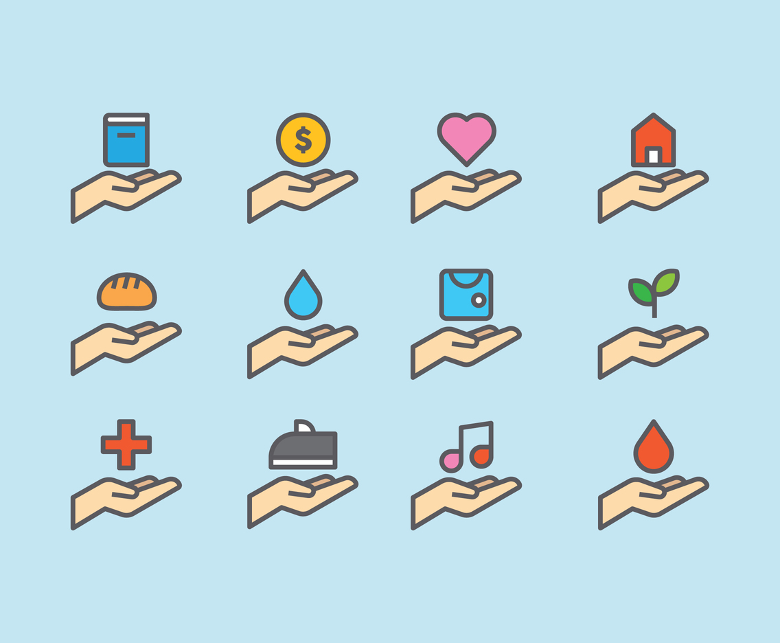 1136x936 Hand Giving Icon Vector Art Graphics