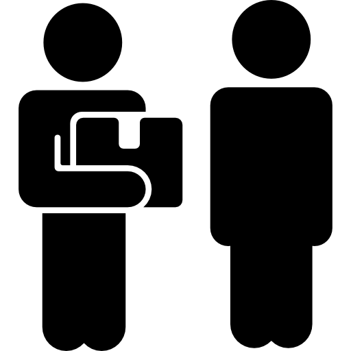 512x512 Delivery Man Giving A Package To A Man Icons Free Download