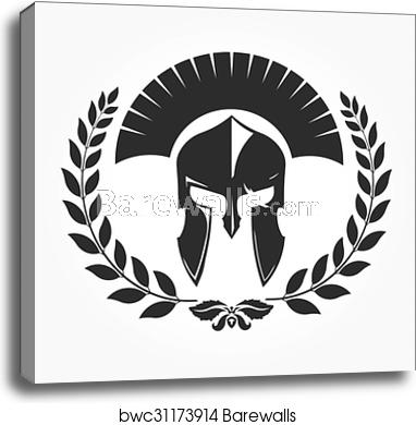 382x390 Gladiator, Knight Icon With Laurel Wreath, Canvas Print