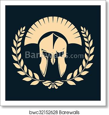362x382 Gladiator Silhouette With Laurel Wreath, Art Print Barewalls