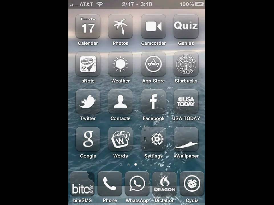 960x720 Vwallpaper For Iphone With Glasklart Icons