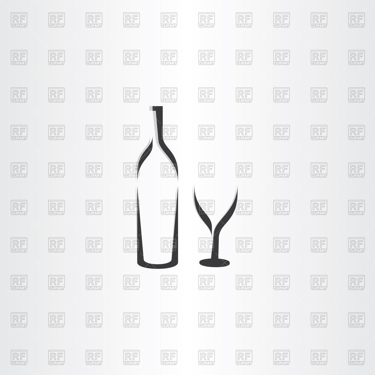 1200x1200 Wine Bottle And Glass Icon Vector Image Of Signs, Symbols, Maps