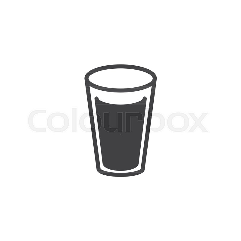 800x800 Milk Glass Icon Vector, Filled Flat Stock Vector Colourbox