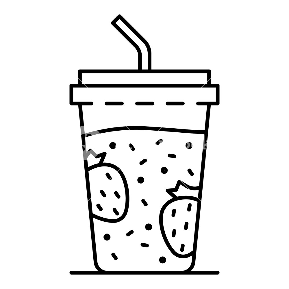 1000x1000 Plastic Smoothie Glass Icon Outline Plastic Smoothie Glass Vector