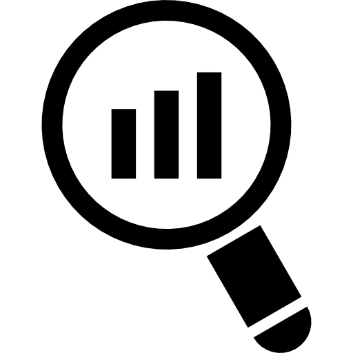 512x512 Magnifying Glass With Bar Graph Icons Free Download