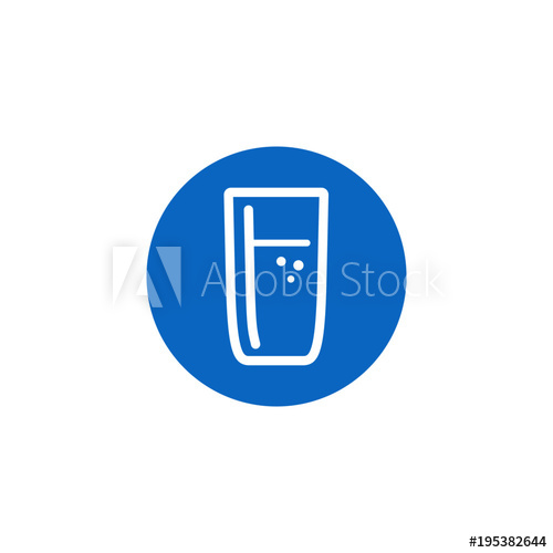 500x500 Glass Of Water Icon Flat Design Vector