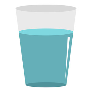 300x300 Glass Water Icon Flat Isolated On White Background Vector