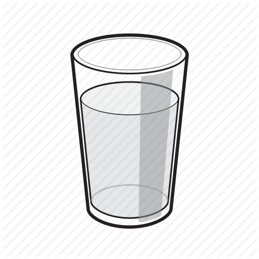 512x512 Black And White, Drink, Glass, Glass Of Water, Water, Water Glass Icon