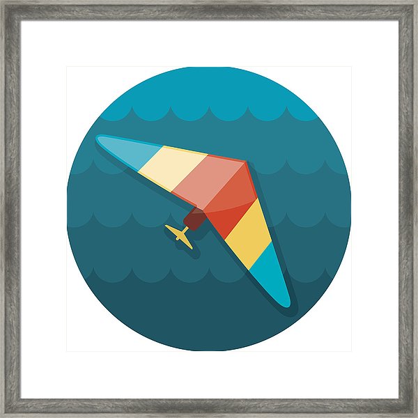 600x600 Hang Glider Icon Summer Vacation Framed Print