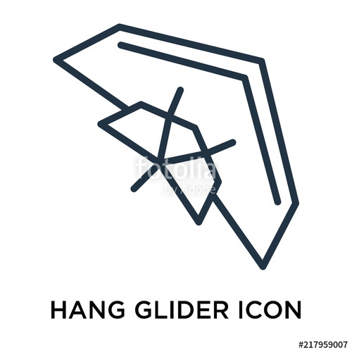 500x500 Hang Glider Icons Isolated On White Background Modern