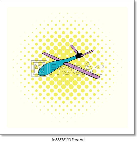 561x581 Free Art Print Of Glider Icon, Comics Style Glider Icon
